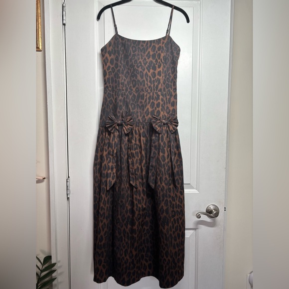 NWT Damson Madder Persephone Midi Dress in Dark Leopard, UK 8/US 4 - Picture 3 of 11